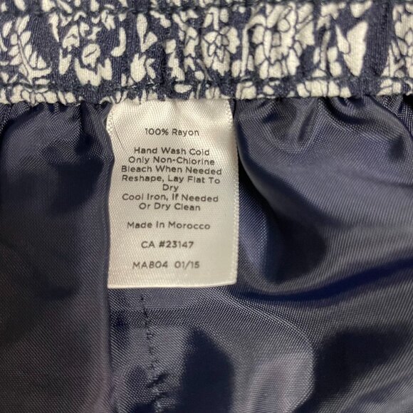 Talbots Floral Paisley Pants Womens Plus X Navy Blue Pull On Lightweight - Picture 9 of 9